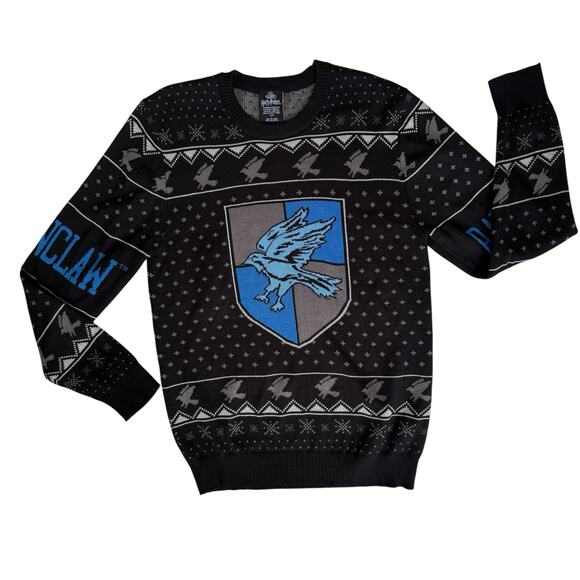 Harry Potter Ravenclaw Christmas Sweater Men's L Hogwarts Wizarding World Merch - Picture 1 of 11